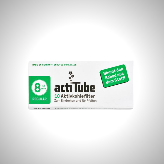 acti Tube Aktivkohle-Eindrehfilter 8mm REGULAR, 10 Pack